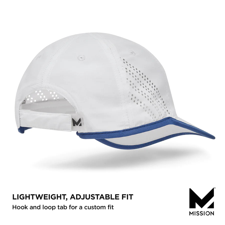 Cooling Marathon Hat - Cap - Bright White / Estate Blue