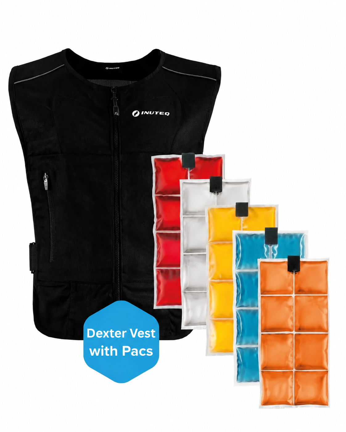 Inuteq Dexter PAC PCM phase change cooling vest black front — Cool Down Australia