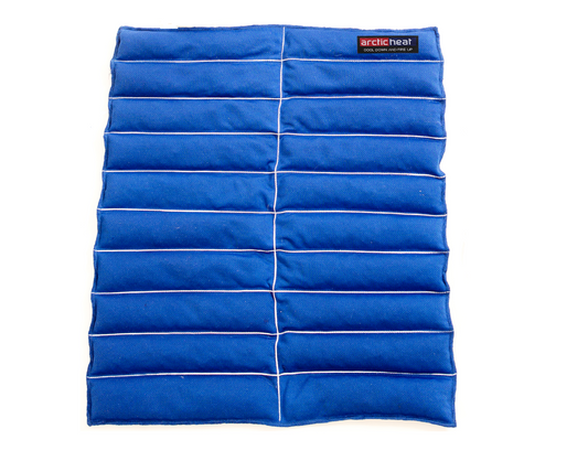 Arctic Heat Large Cooling Towel Blue — 56x42cm crystal gel cooling panels, flat lay view